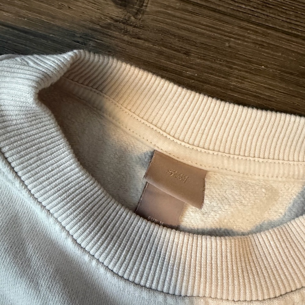 H&M Off-White Ribbed Collar Sweatshirt - Picture 4 of 6